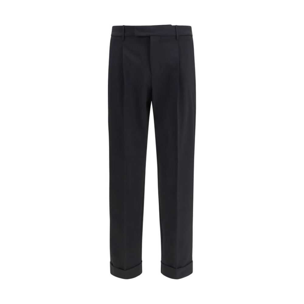 Cruna Men Carrot Fit Single Pleat Pants In Virgin Wool